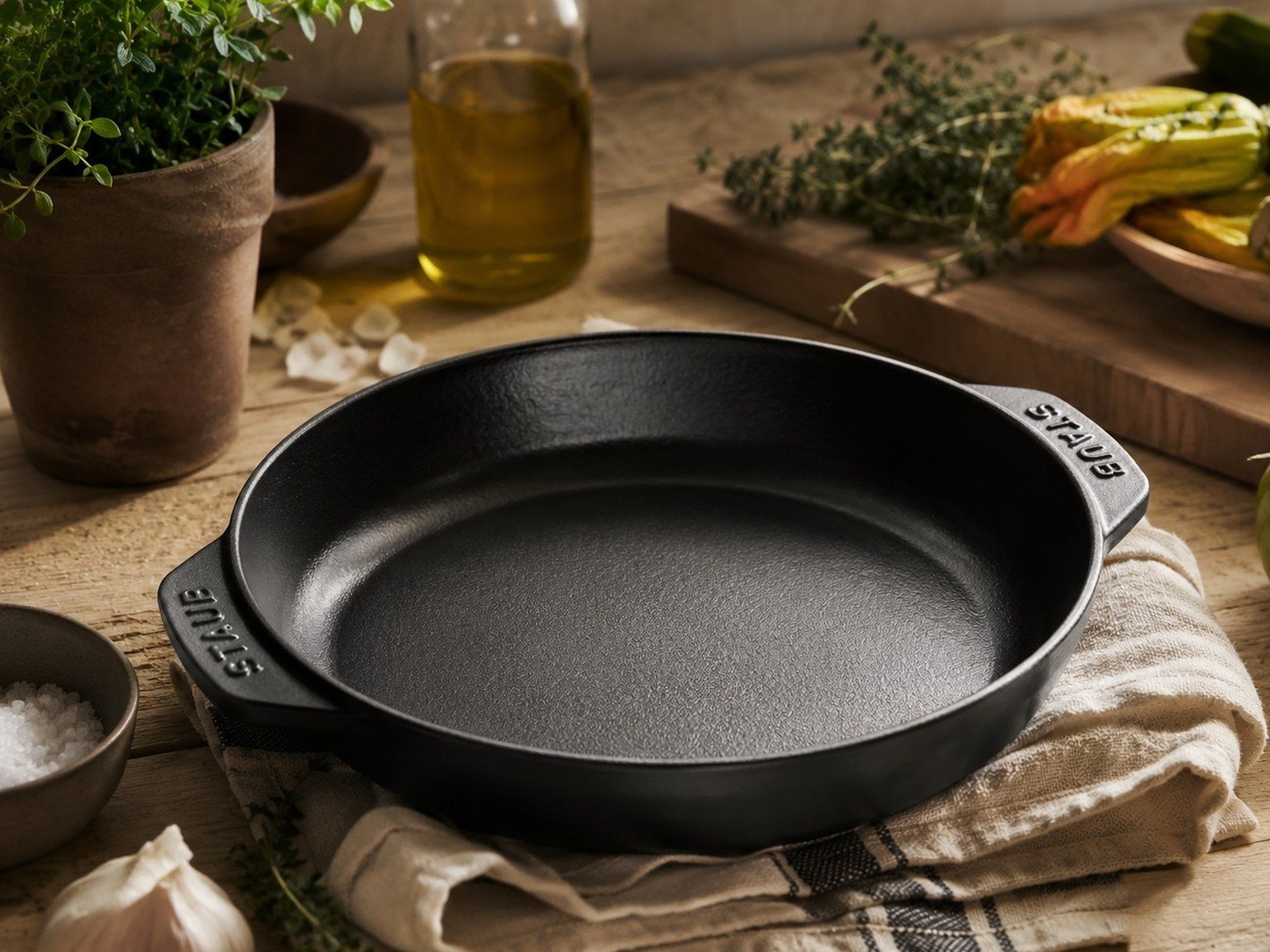 Staub Cast Iron Frying Pan in context